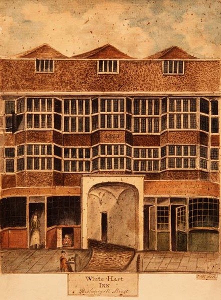 Posada White Hart, Bishopsgate Street, c.1810 de J. Williams
