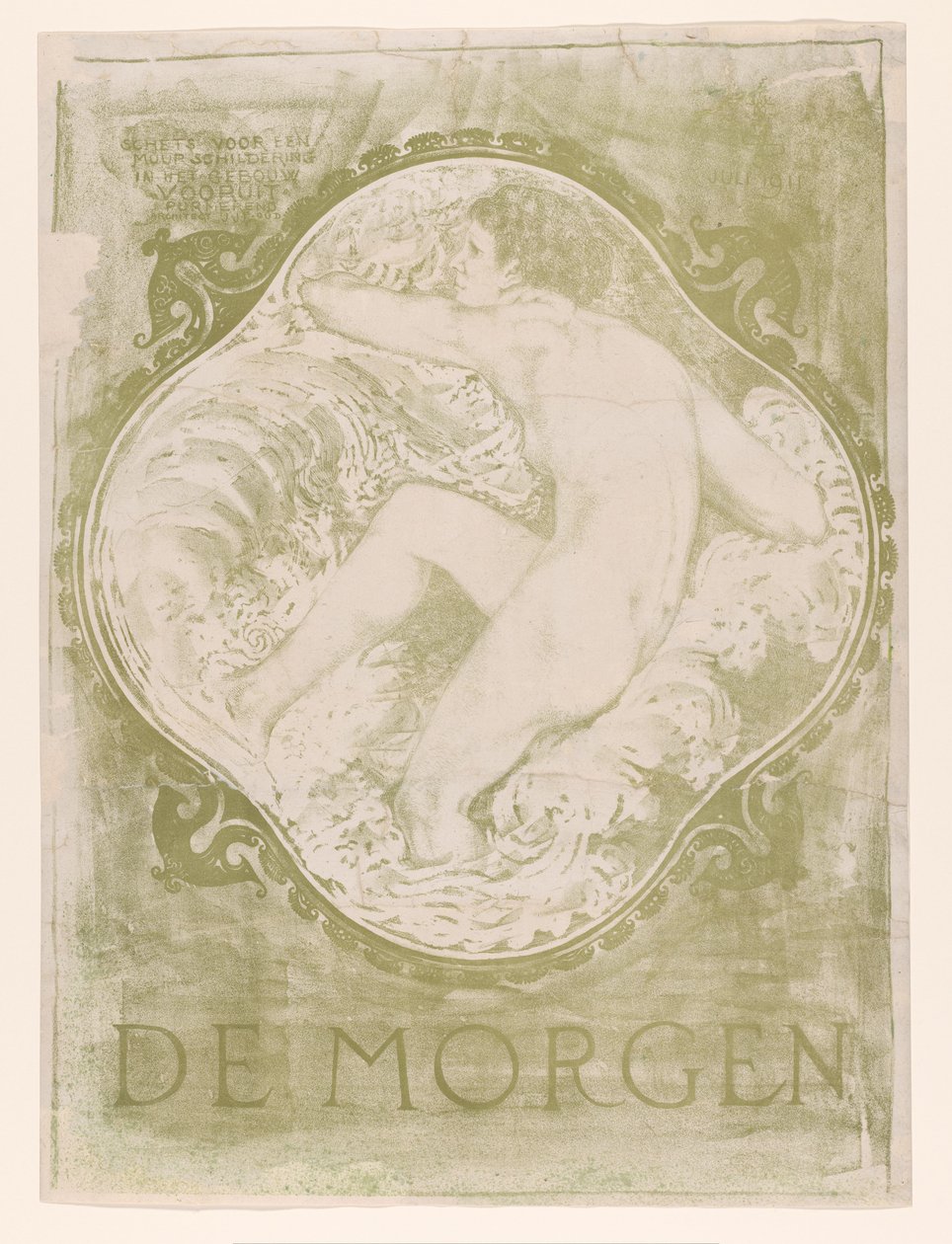 Mujer desnuda en las olas
De Morgen / Boceto para un mural en el edificio Vooruit Purmerend arquitecto J.J.P. Oud. (título en el objeto) de Jac Jongert