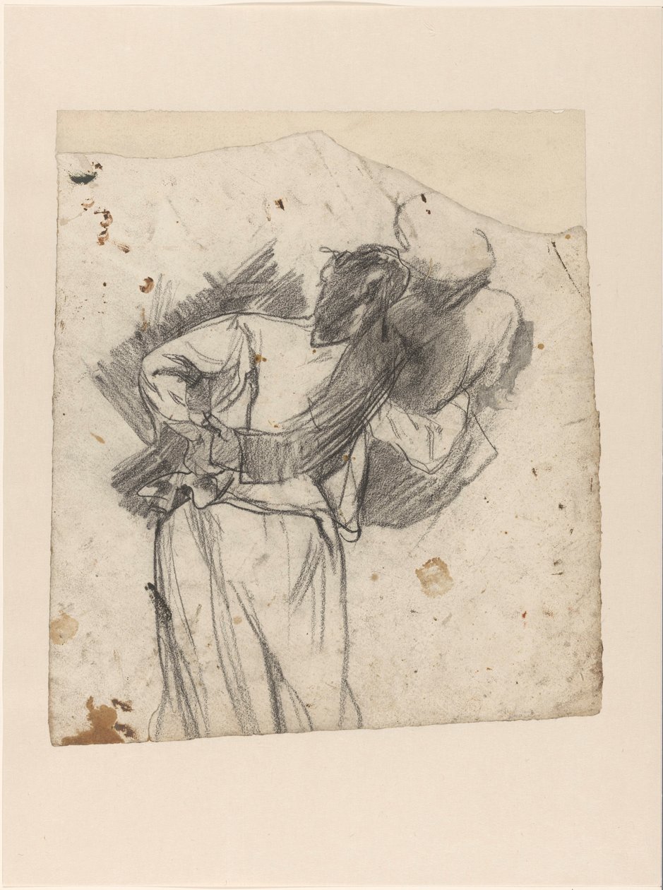 Dos figuras de pie, abrazadas, vistas desde atrás de Jac van Looij