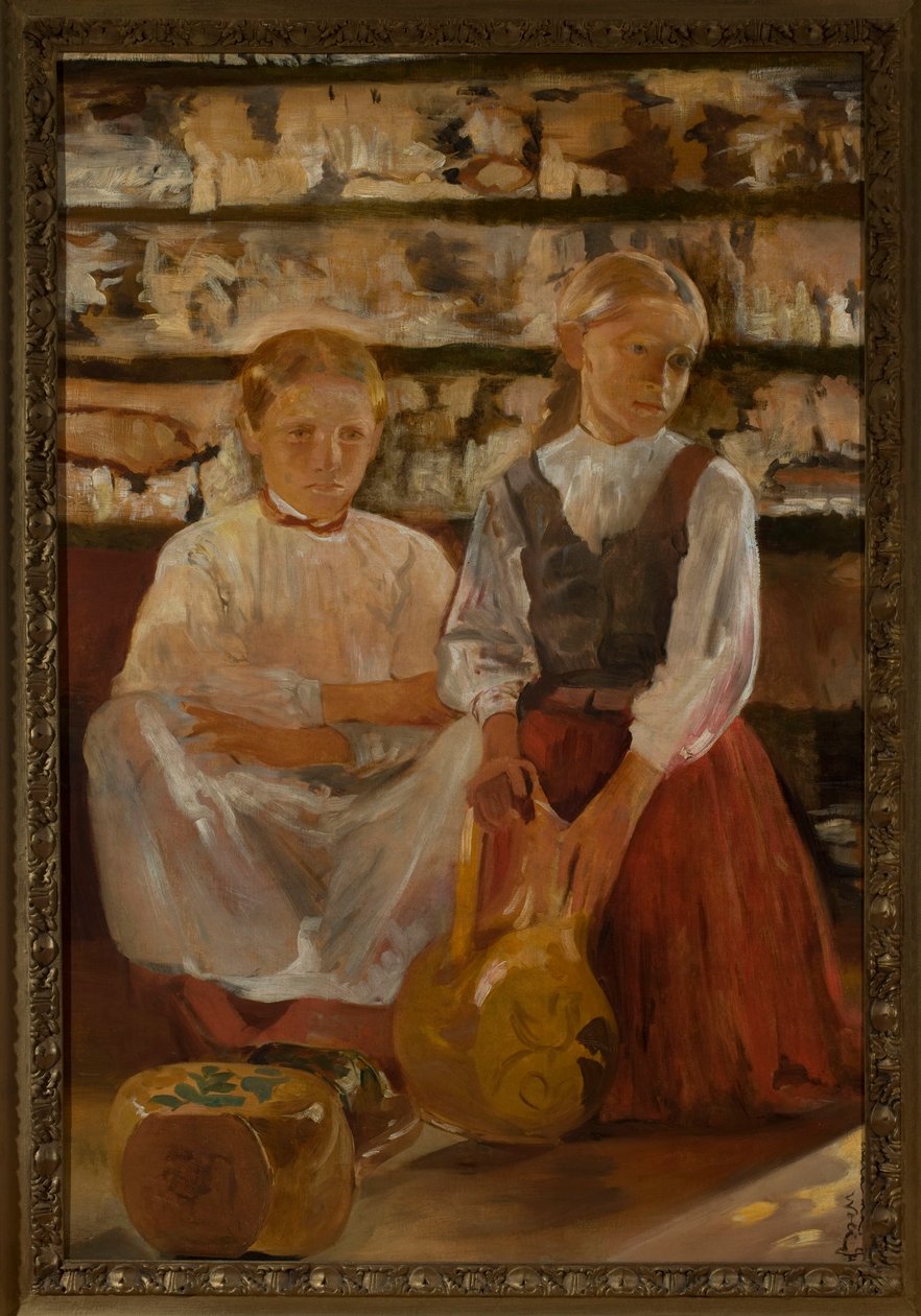 Dos niñas con una jarra de Jacek Malczewski