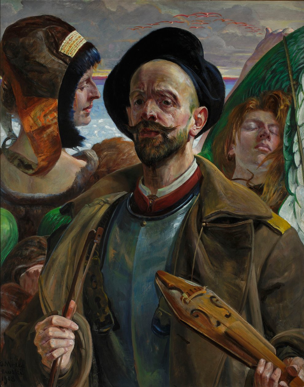 En una sola cuerda - Autorretrato de Jacek Malczewski