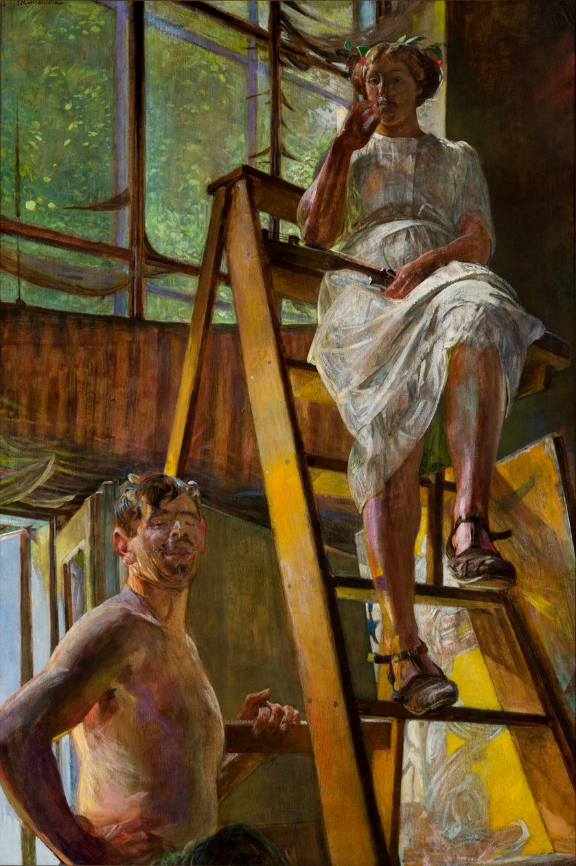 Sátiro y modelo de Jacek Malczewski
