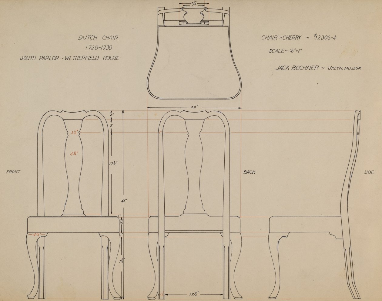 Dibujo para silla de Jack Bochner