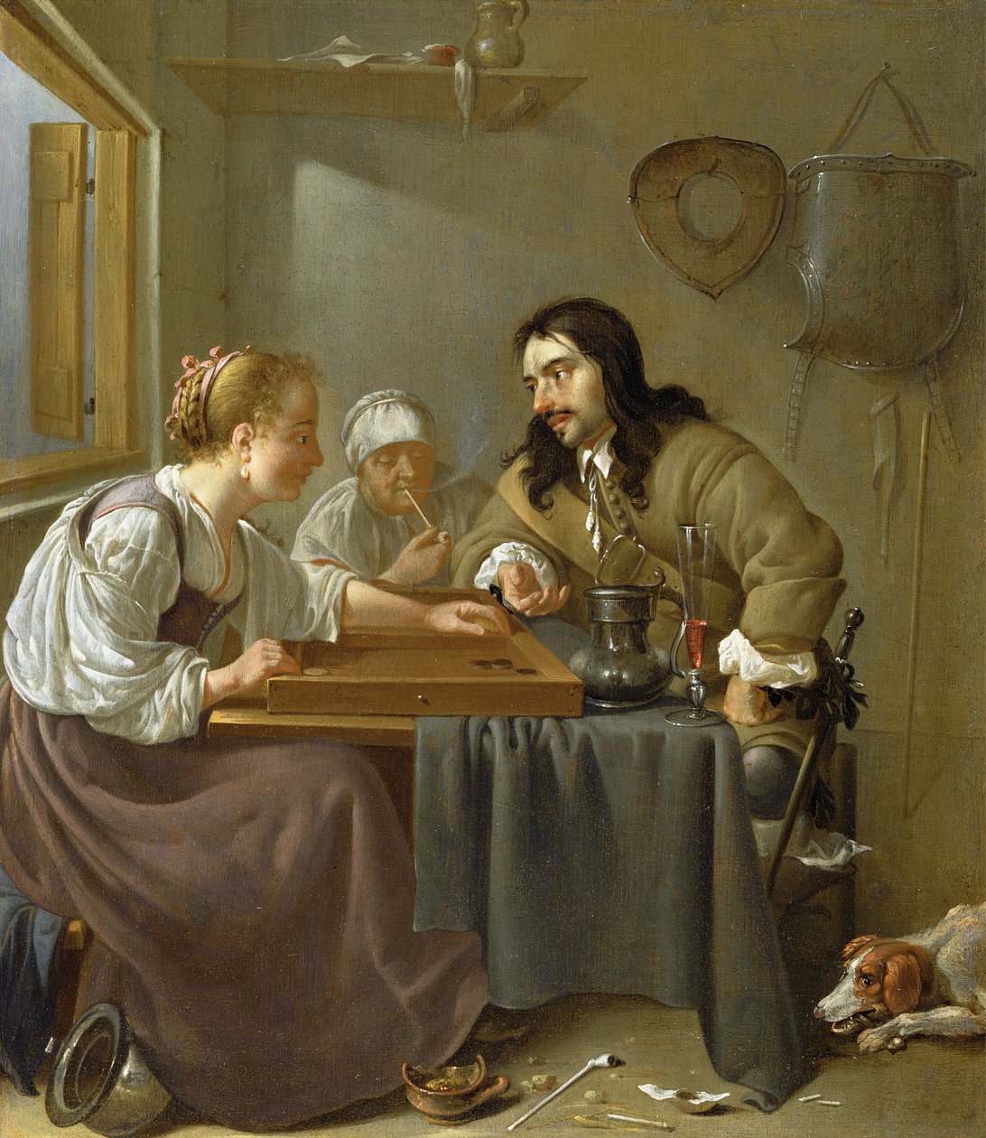 Una pareja jugando al backgammon de Jacob Duck
