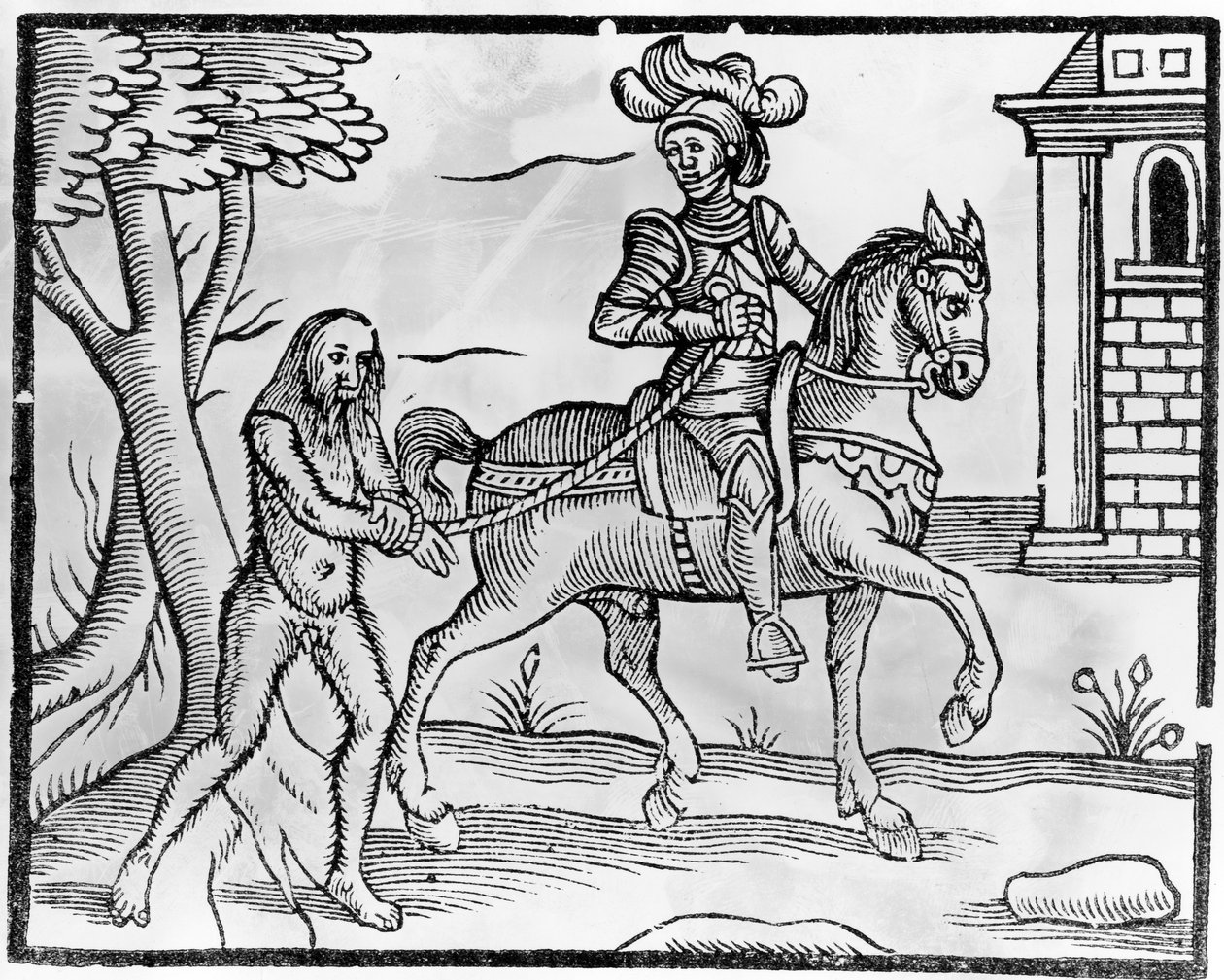 Un caballero y un hombre salvaje, c.1520-50 de Jacob Faber