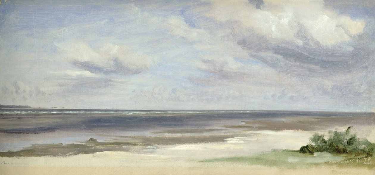 Una playa en el mar Báltico en Laboe, 1842 de Jacob Gensler