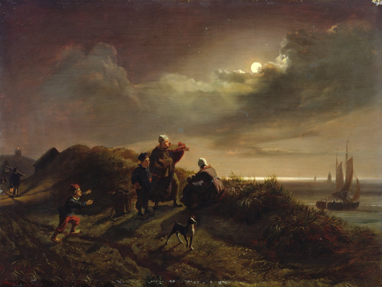 En la costa cerca de Scheveningen, 1842 de Jacob Gensler