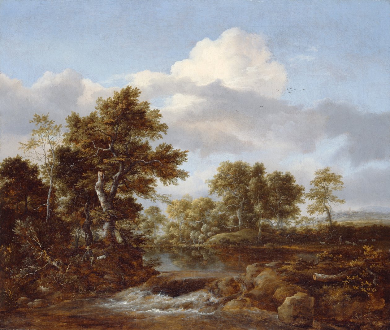 Paisaje boscoso con un arroyo, c.1665-68 de Jacob van Ruisdael