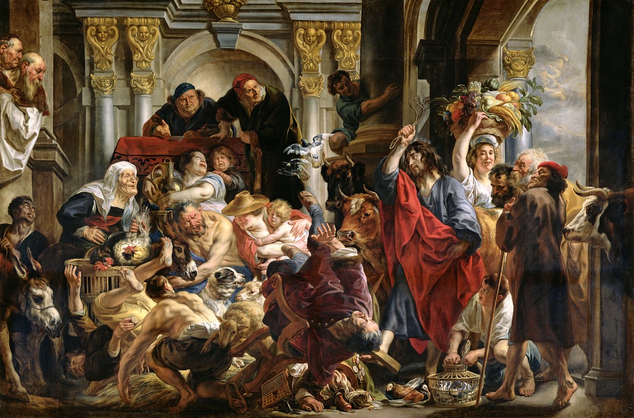Cristo expulsando a los mercaderes del templo de Jacob Jordaens