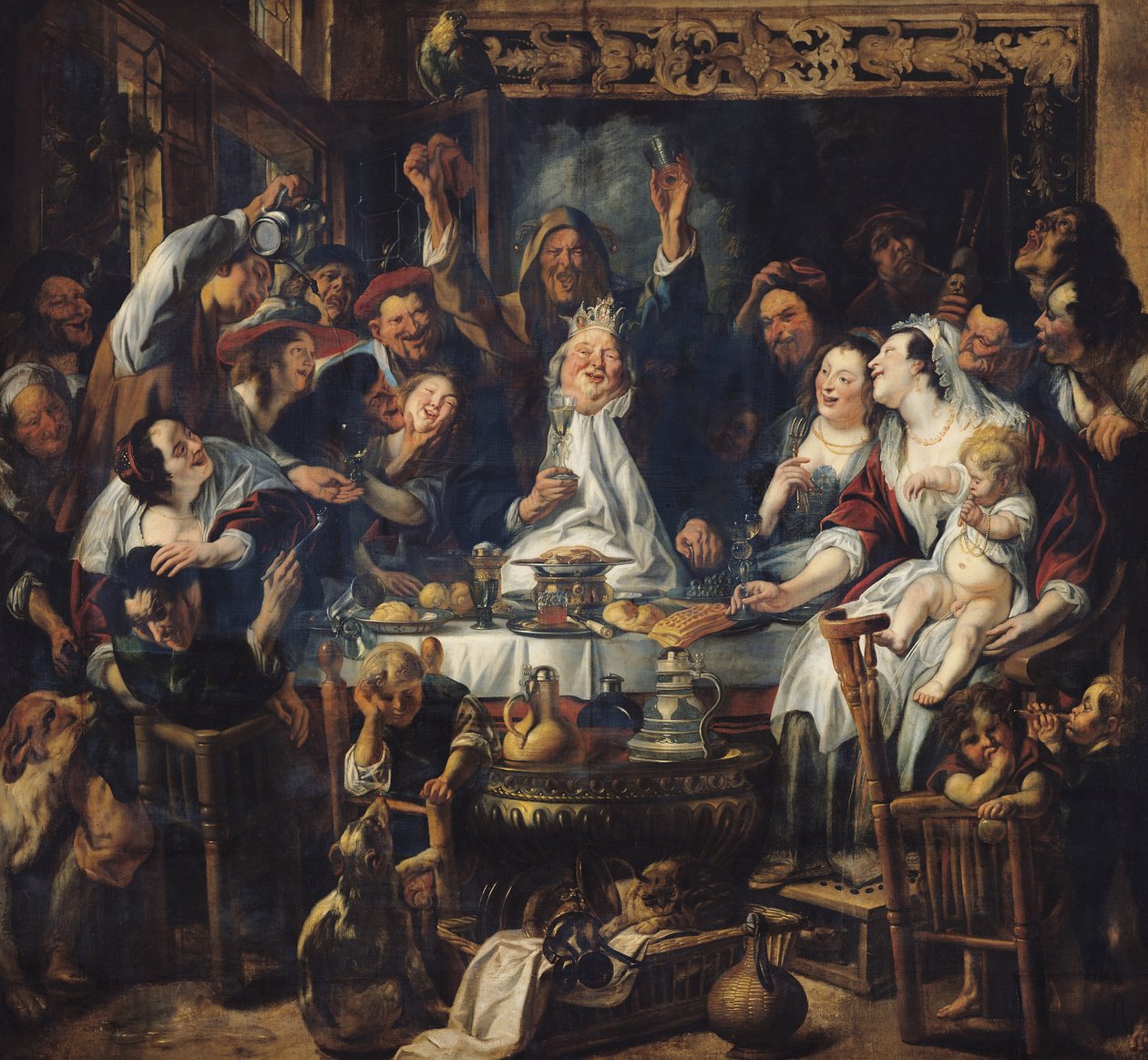 El rey está bebiendo de Jacob Jordaens
