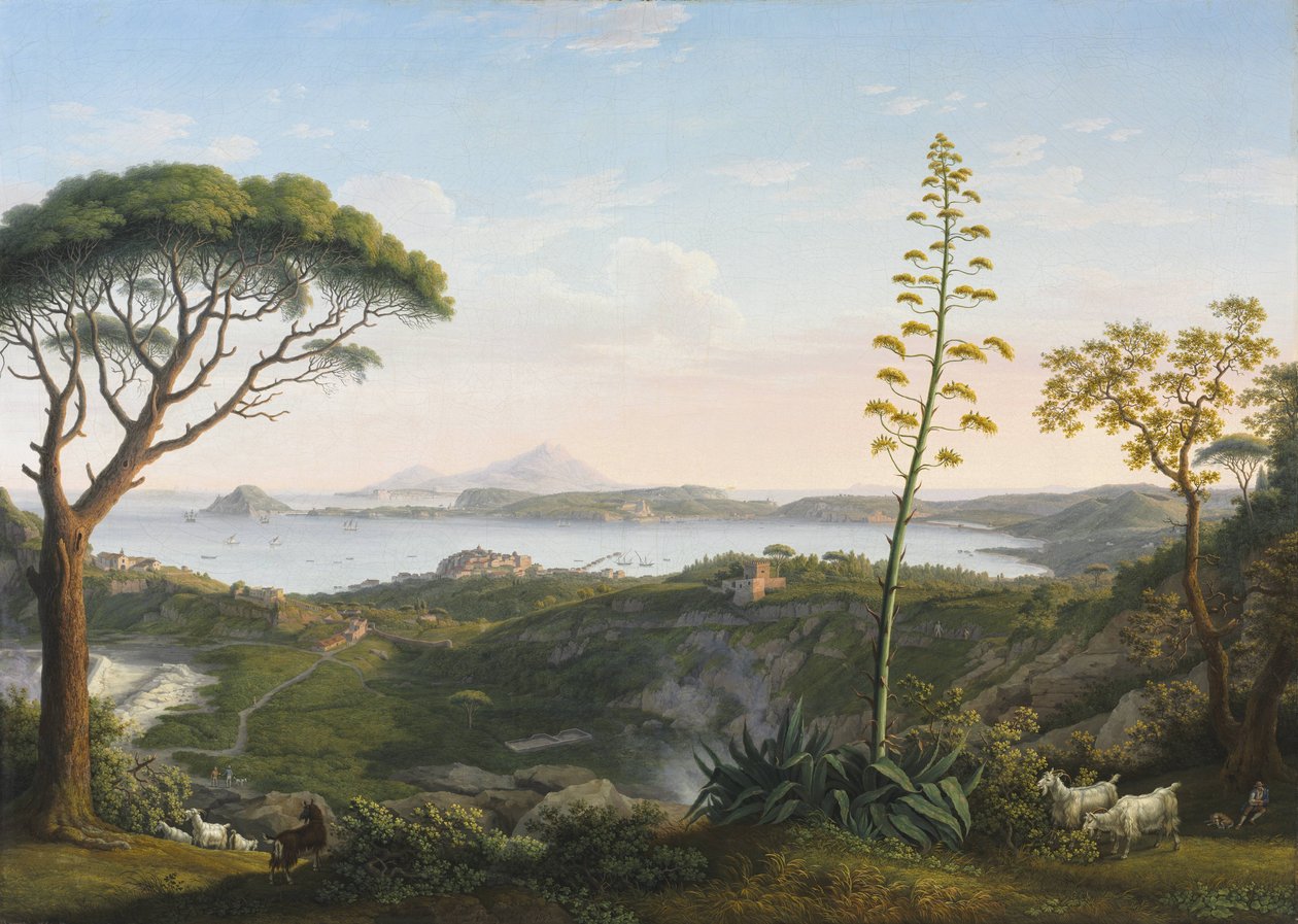 Vista del Golfo de Pozzuoli desde Solfatara de Jacob Philippe Hackert