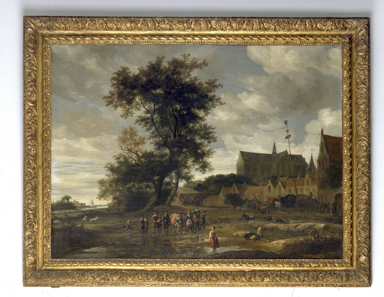 Escena ante un Mayo con la Iglesia de Alkmaar en el Fondo, 1669 de Jacob van Ruisdael