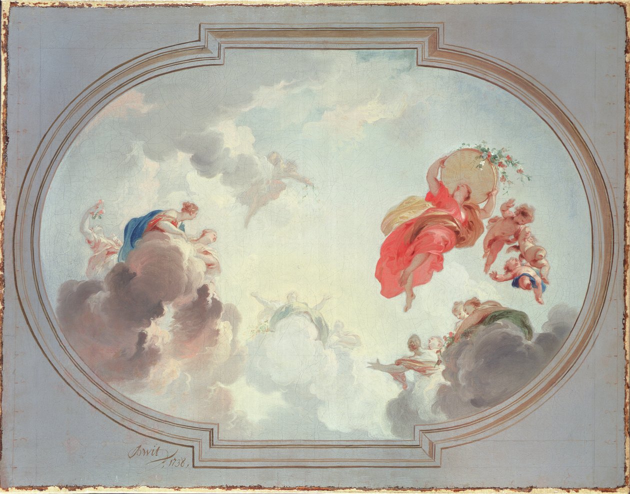 Diseño de techo que representa la apoteosis de Flora, siglo XVIII