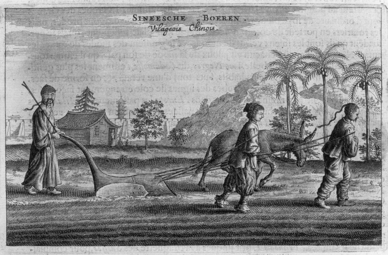 Campesinos chinos, una descripción general de una embajada holandesa a China, 1665 de Jacob van Meurs