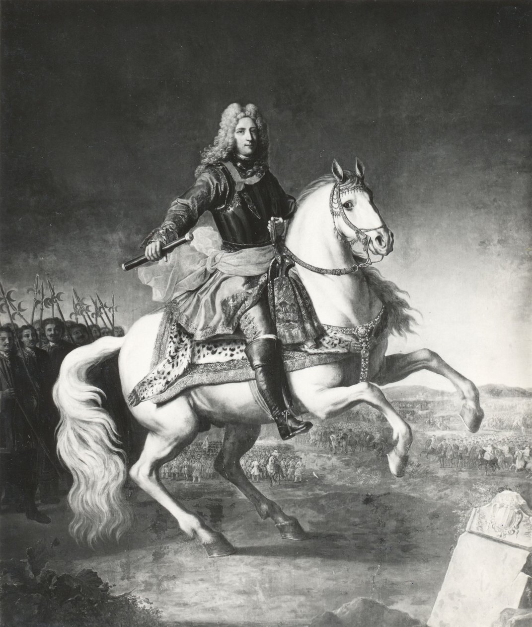 Retrato ecuestre de Jean-Philippe-Eugène de Merode-Westerloo de Jacob van Schuppen