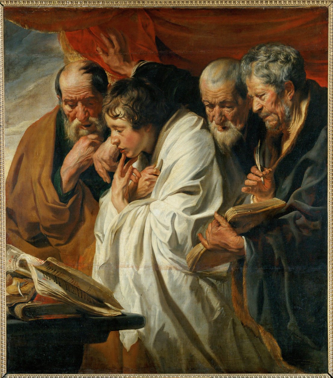 Los cuatro evangelistas Mateo, Lucas, Marcos y Juan ... de Jacob (studio of) Jordaens