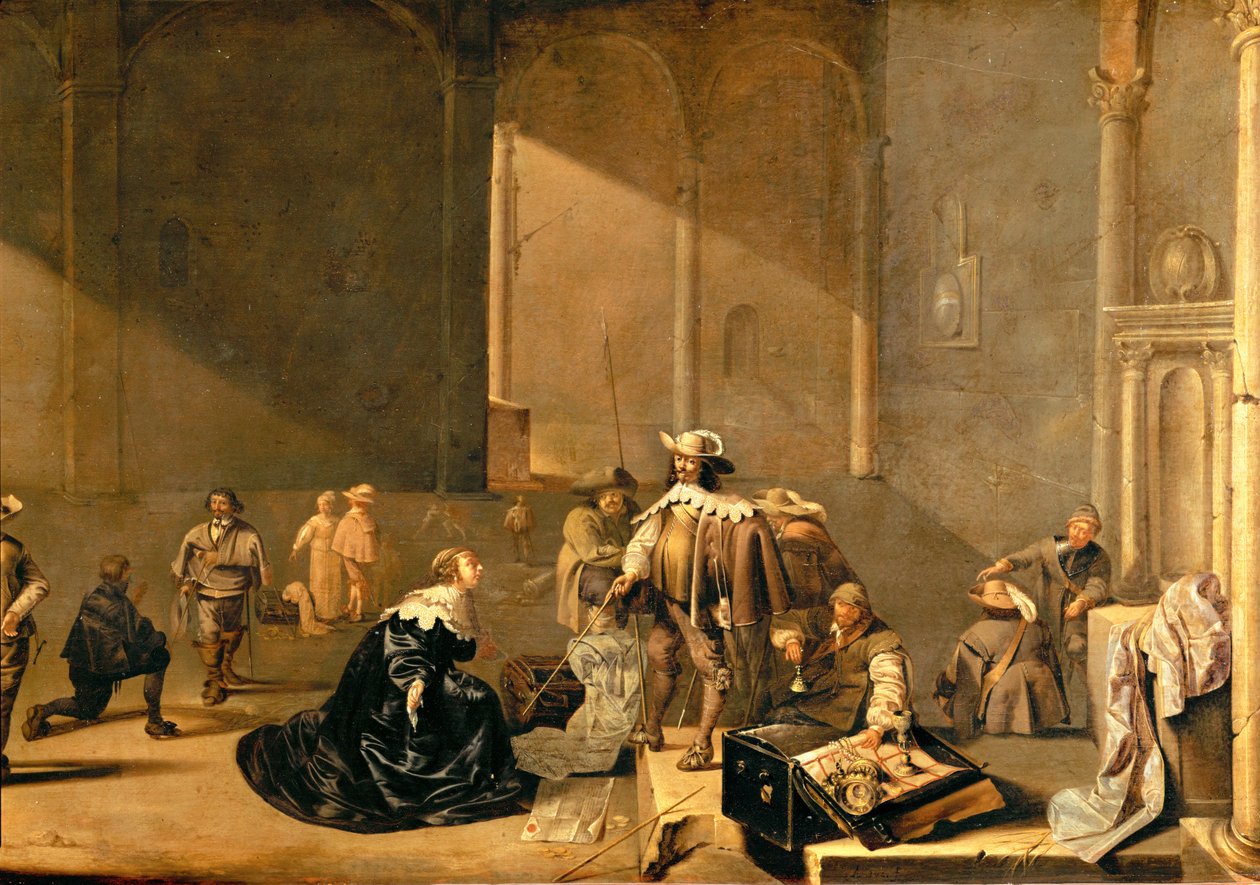 Saqueo de una casa por las tropas españolas (óleo sobre madera) de Jacob A. & Willaerts Adam (1577-1664) Duck