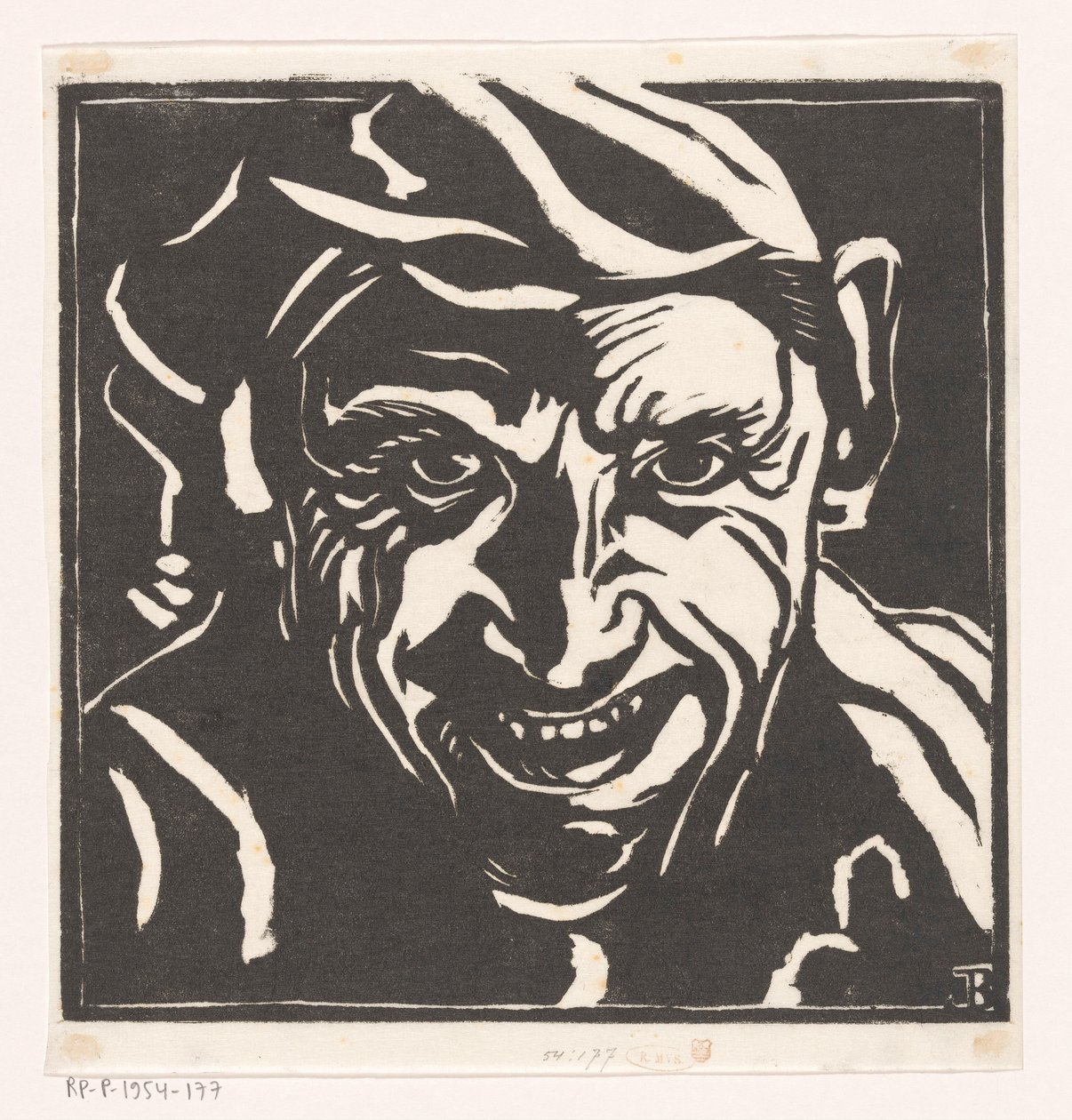 Cabeza de un hombre sonriente de Jacob Bendien
