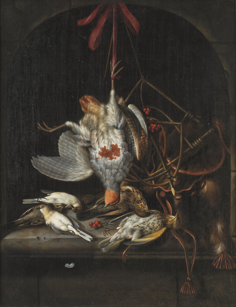 Aves silvestres muertas de Jacob Biltius