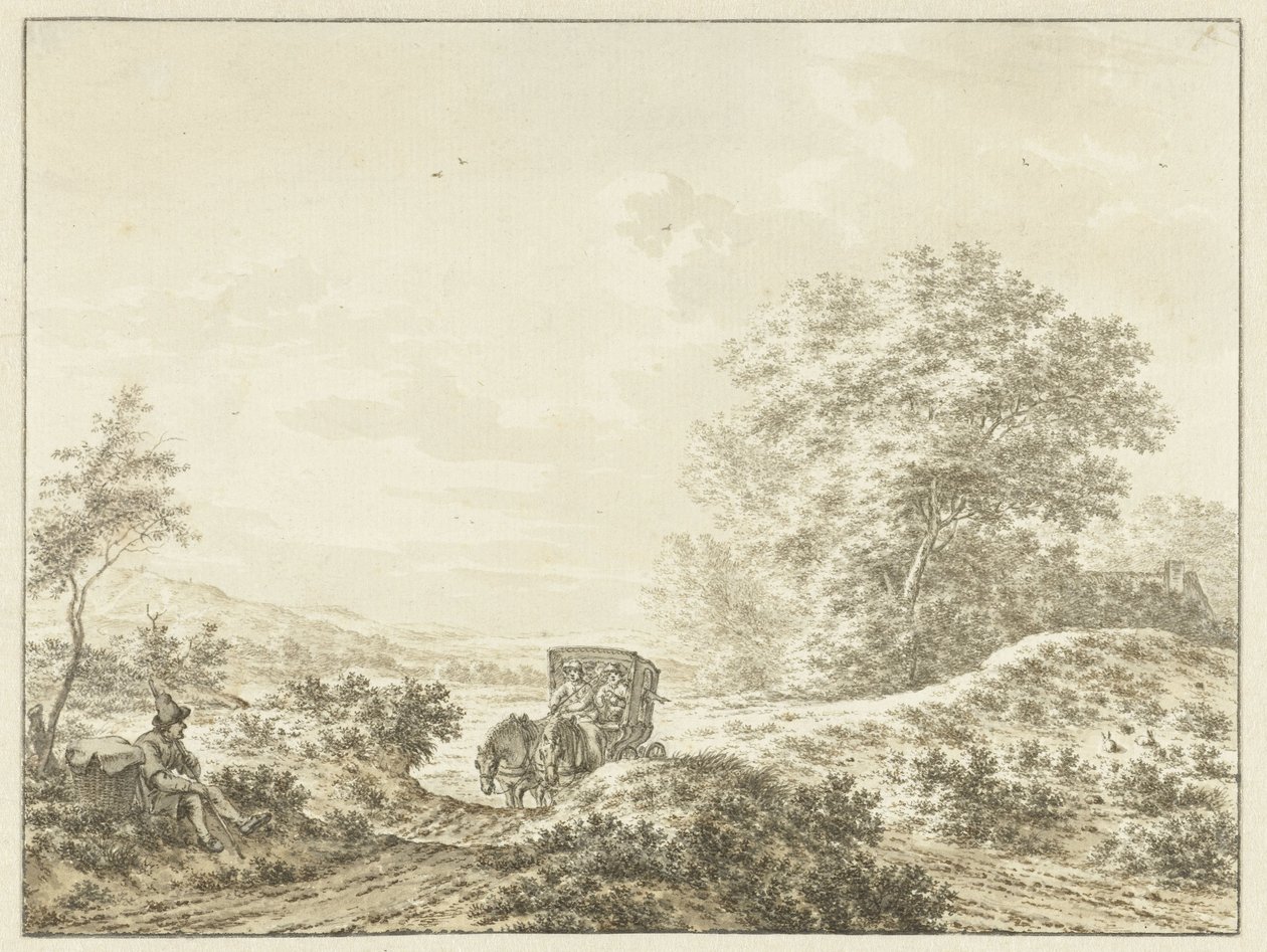 Paisaje montañoso con coche de turismo de Jacob  Cats