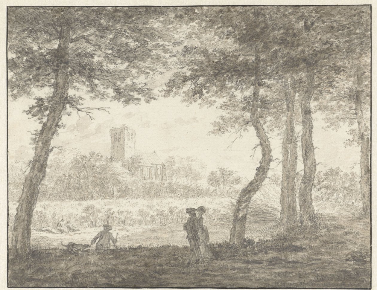 Muiderberg, visto desde el Hooge Weg de Jacob  Cats