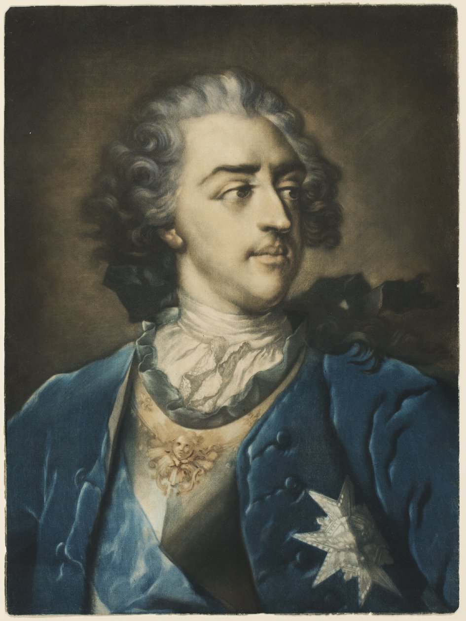 Retrato de Luis XV de Jacob Christoph Le Blon