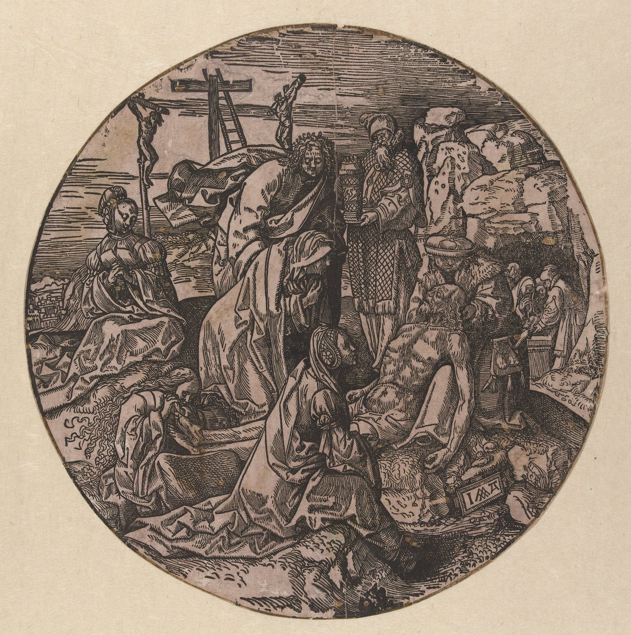 Temblor y sepultura de Cristo The Round Passion (título de la serie) de Jacob Cornelisz van Oostsanen