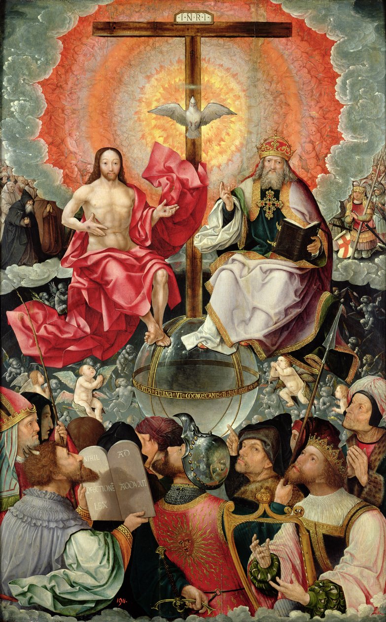 Panel central del tríptico con la Adoración de la Trinidad, 1523 de Jacob Cornelisz van Oostsanen