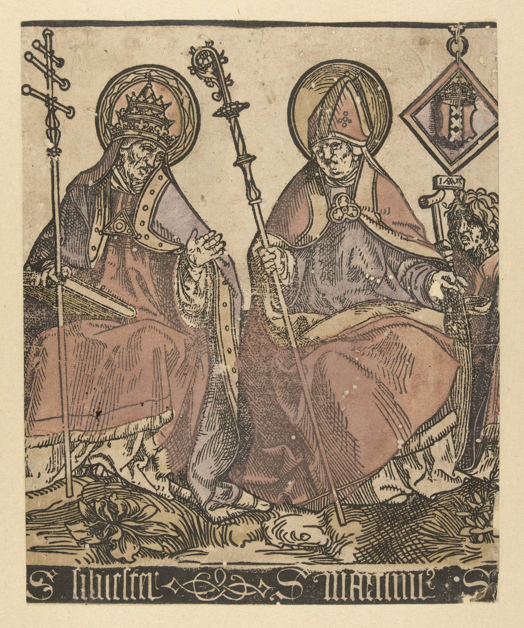 Santos Silvestre y Martinus Santos con Anna en Drieën (título de la serie) de Jacob Cornelisz van Oostsanen