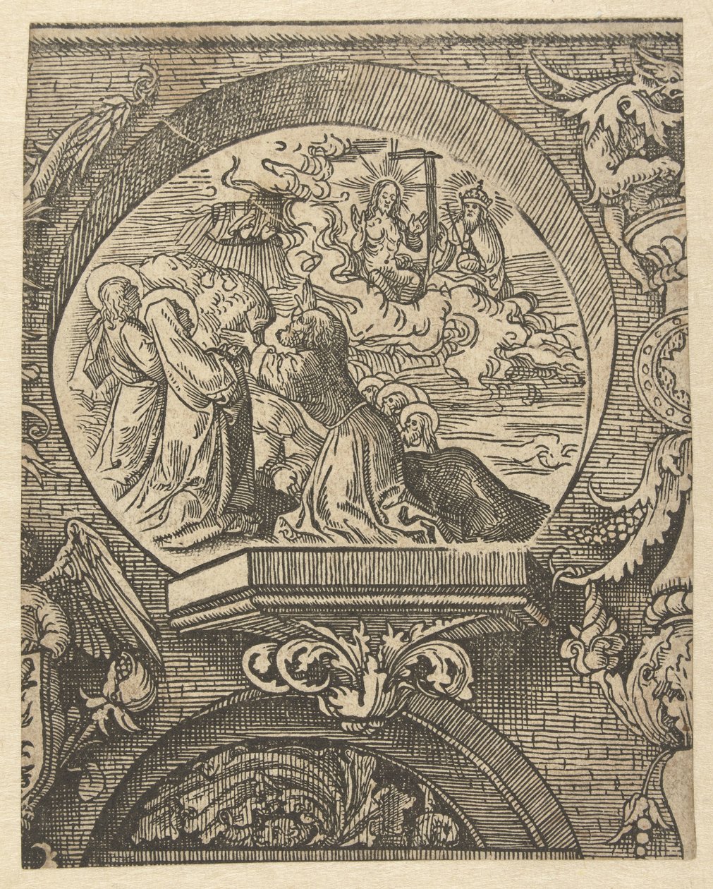 La Ascensión y Cristo ante Dios Padre El Credo (título de la serie) de Jacob Cornelisz van Oostsanen