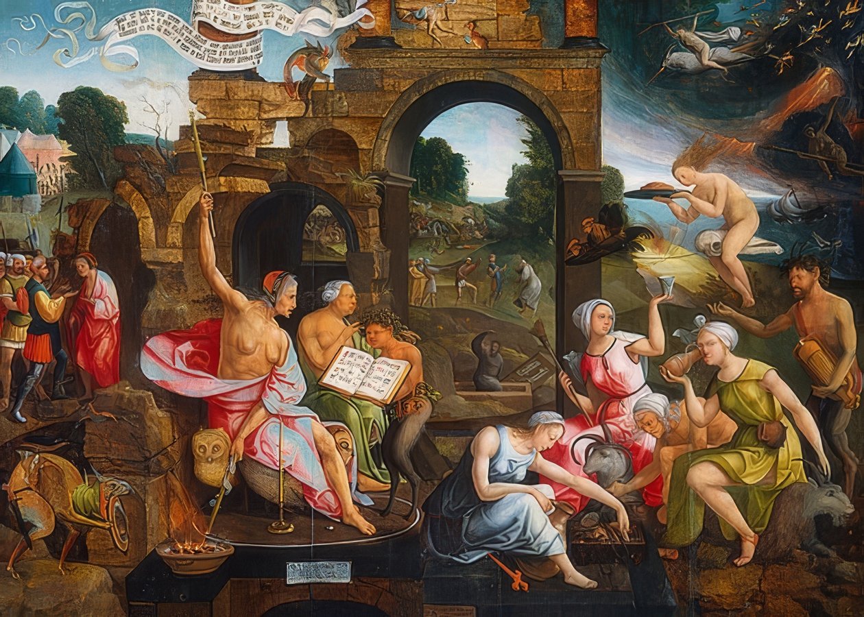 Saúl y la bruja de Endor de Jacob Cornelisz van Oostsanen