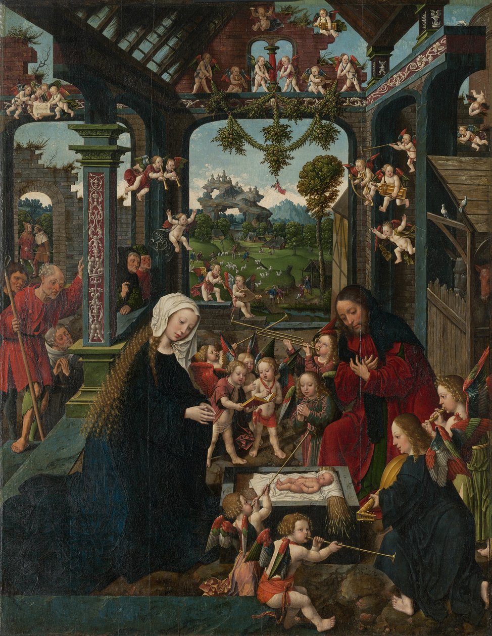 La adoración del Niño Jesús de Jacob Cornelisz. van Oostsanen