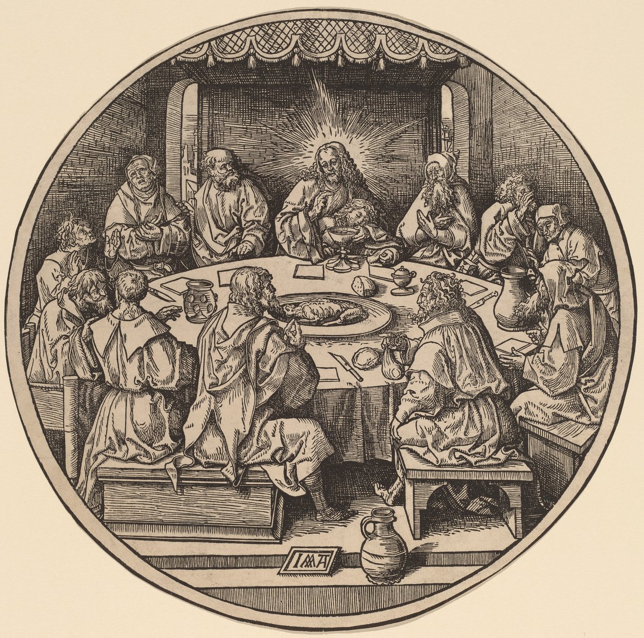 La última cena de Jacob Cornelisz van Oostsanen after Albrecht Dürer