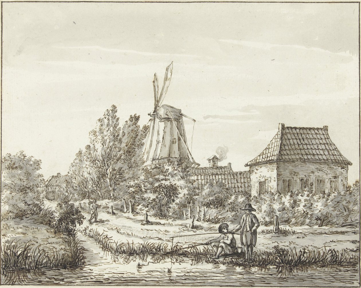 Dos pescadores en una zanja de Jacob Ernst Marcus