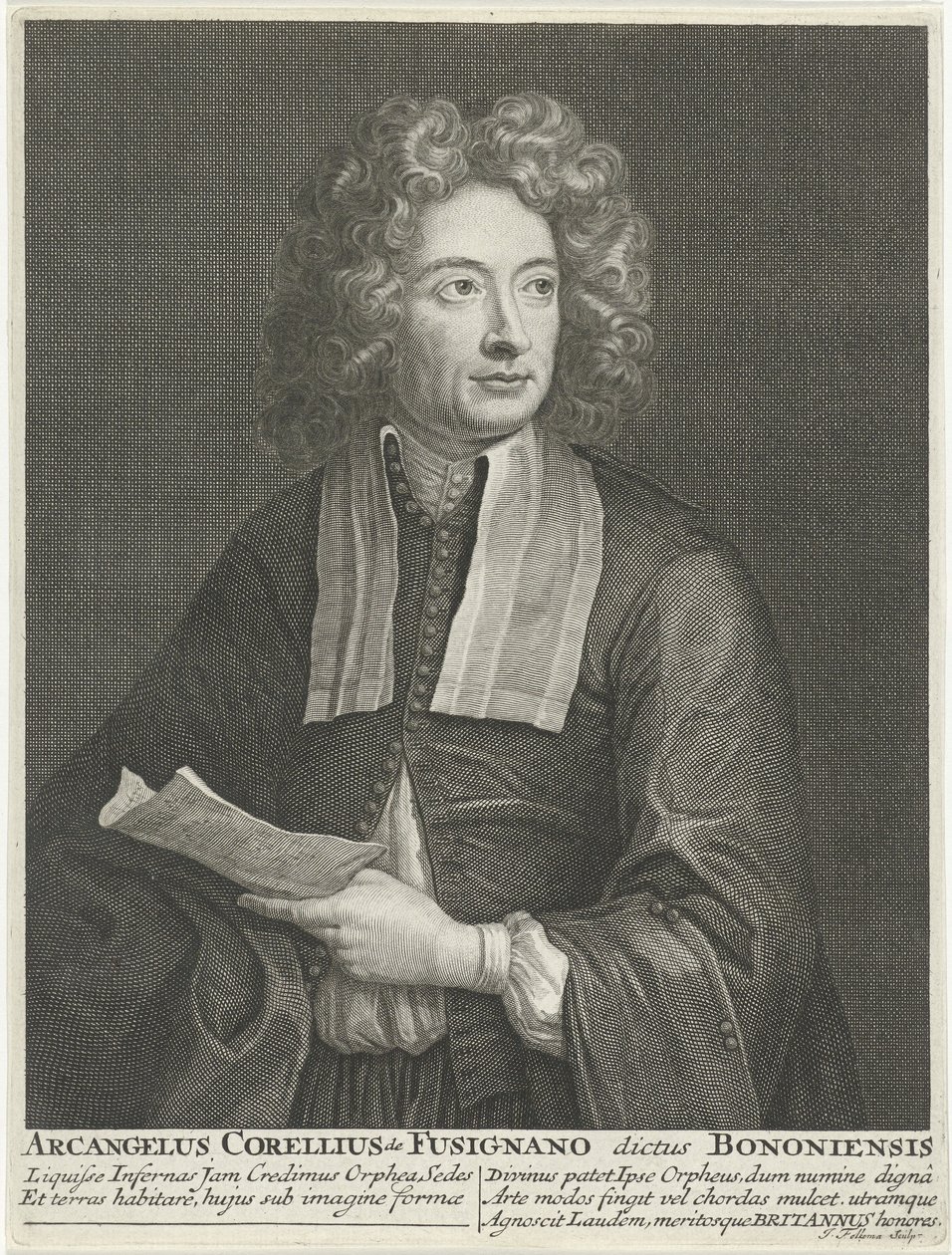 Retrato del compositor y violinista Arcangelo Corelli de Jacob Folkema