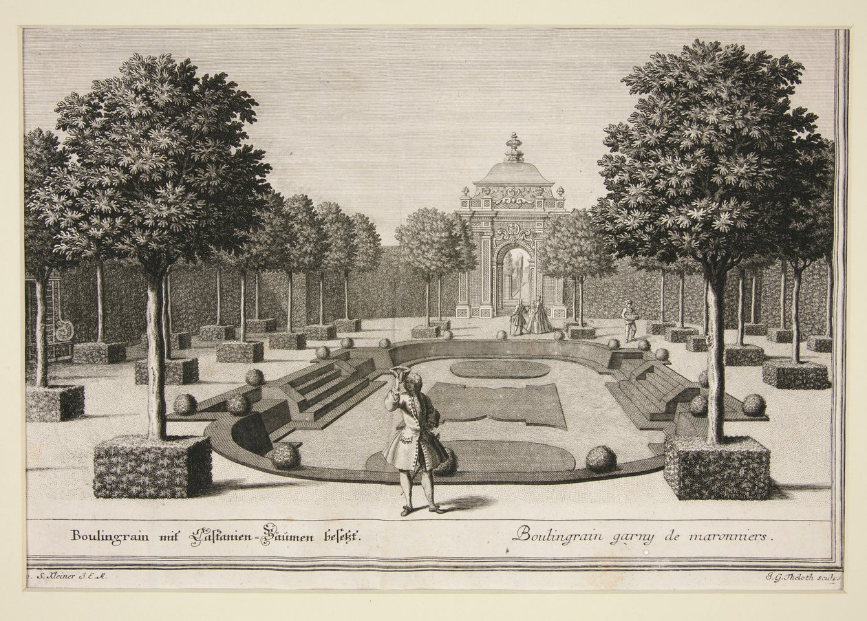 Escena del jardín: Boulingraine ocupado con árboles de Italia de Jacob Gottlieb Thelot
