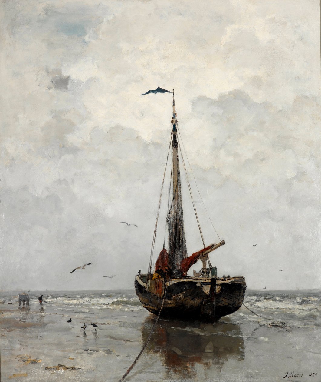 ""Bateau de peche"" (Barco de pesca) Peinture de Jacob Maris (1837-1899) - 1878 - Óleo sobre lienzo Dim 160x140 cm Gemeentemuseum La Haya de Jacob Henricus or Hendricus Maris