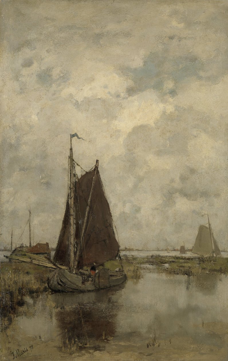 Barcos con mal tiempo de Jacob Henricus or Hendricus Maris