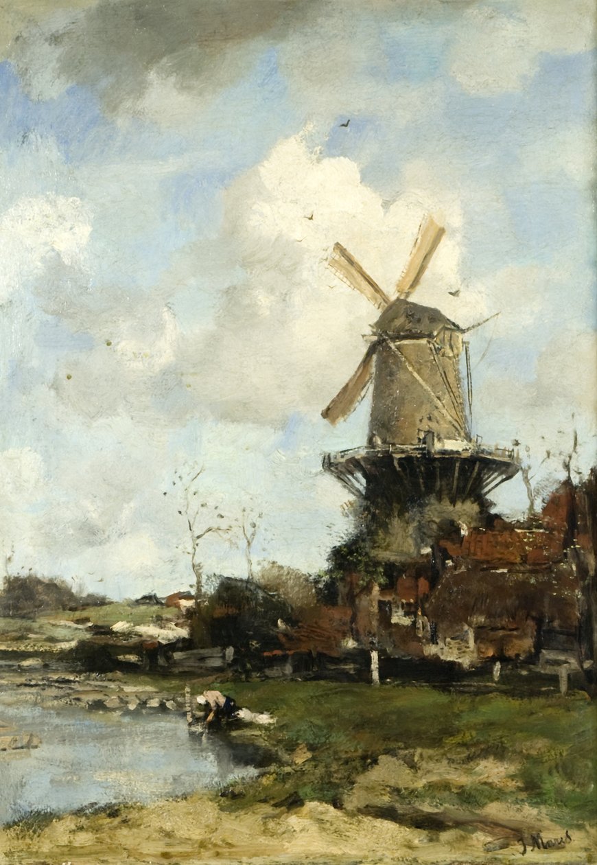 El molino, paisaje holandés de Jacob Henricus or Hendricus Maris