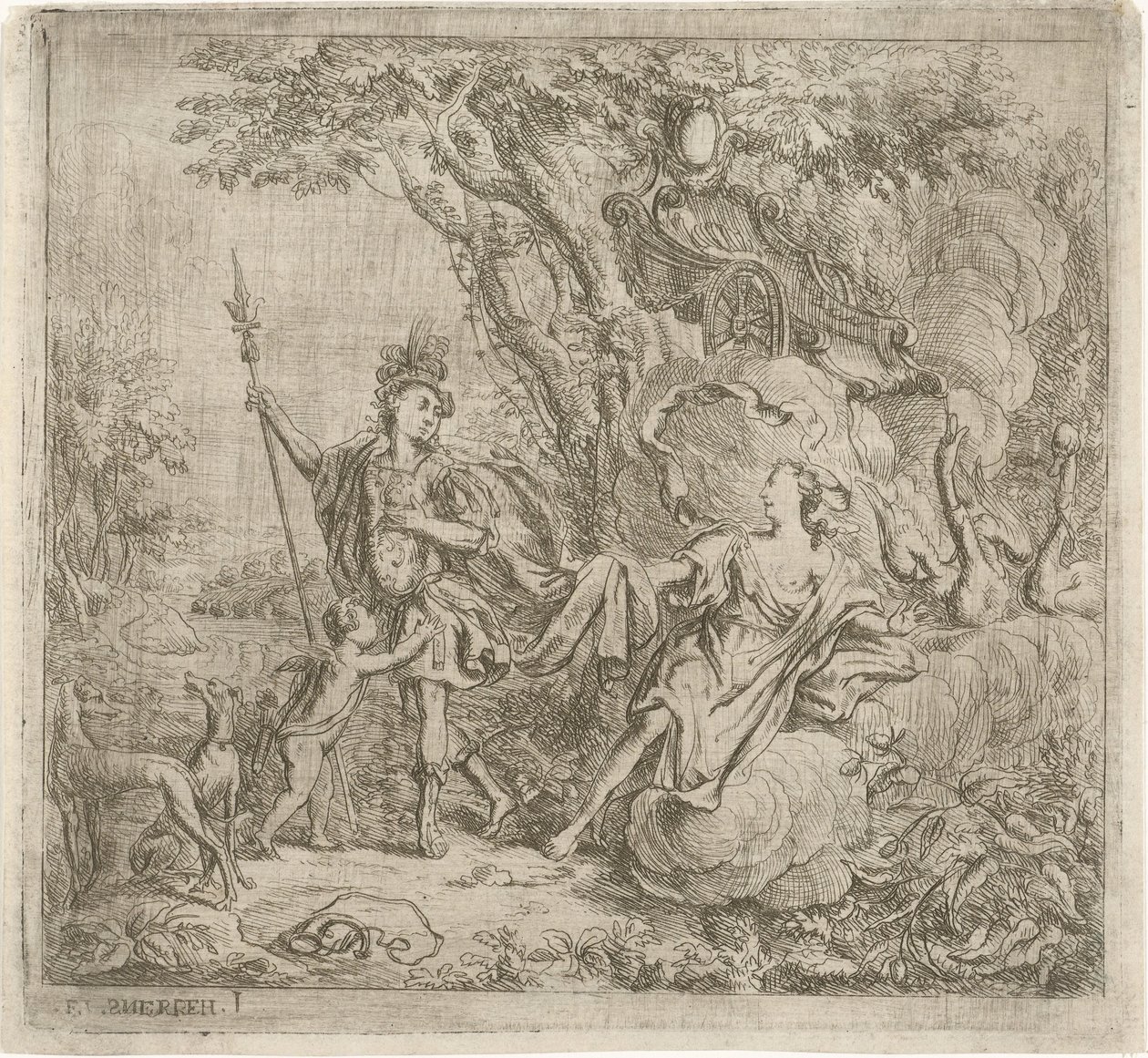 Venus intenta que Adonis deje de cazar de Jacob Herreyns (I)