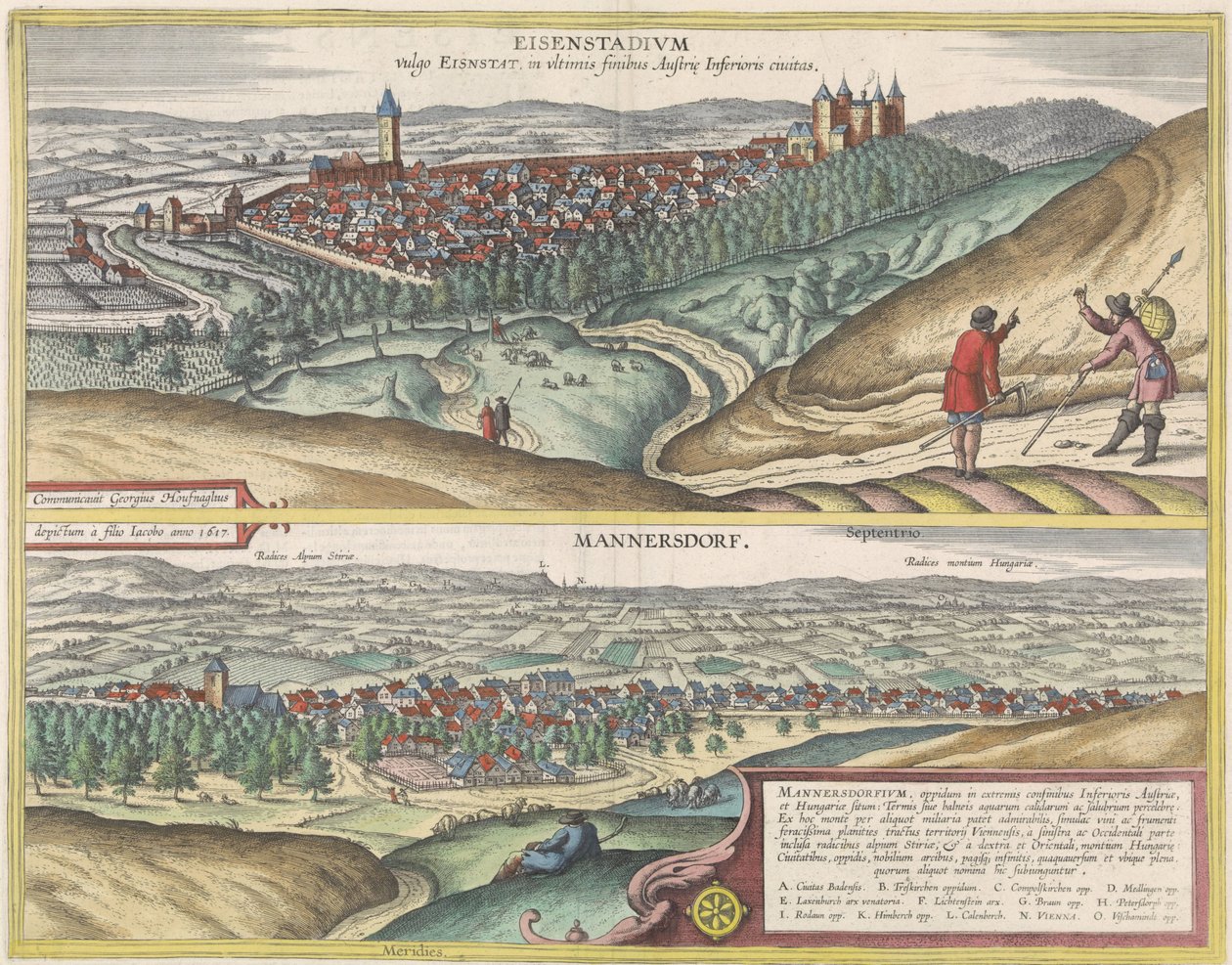 Vistas de Eisenstad y Mannersdorf de Jacob Hoefnagel