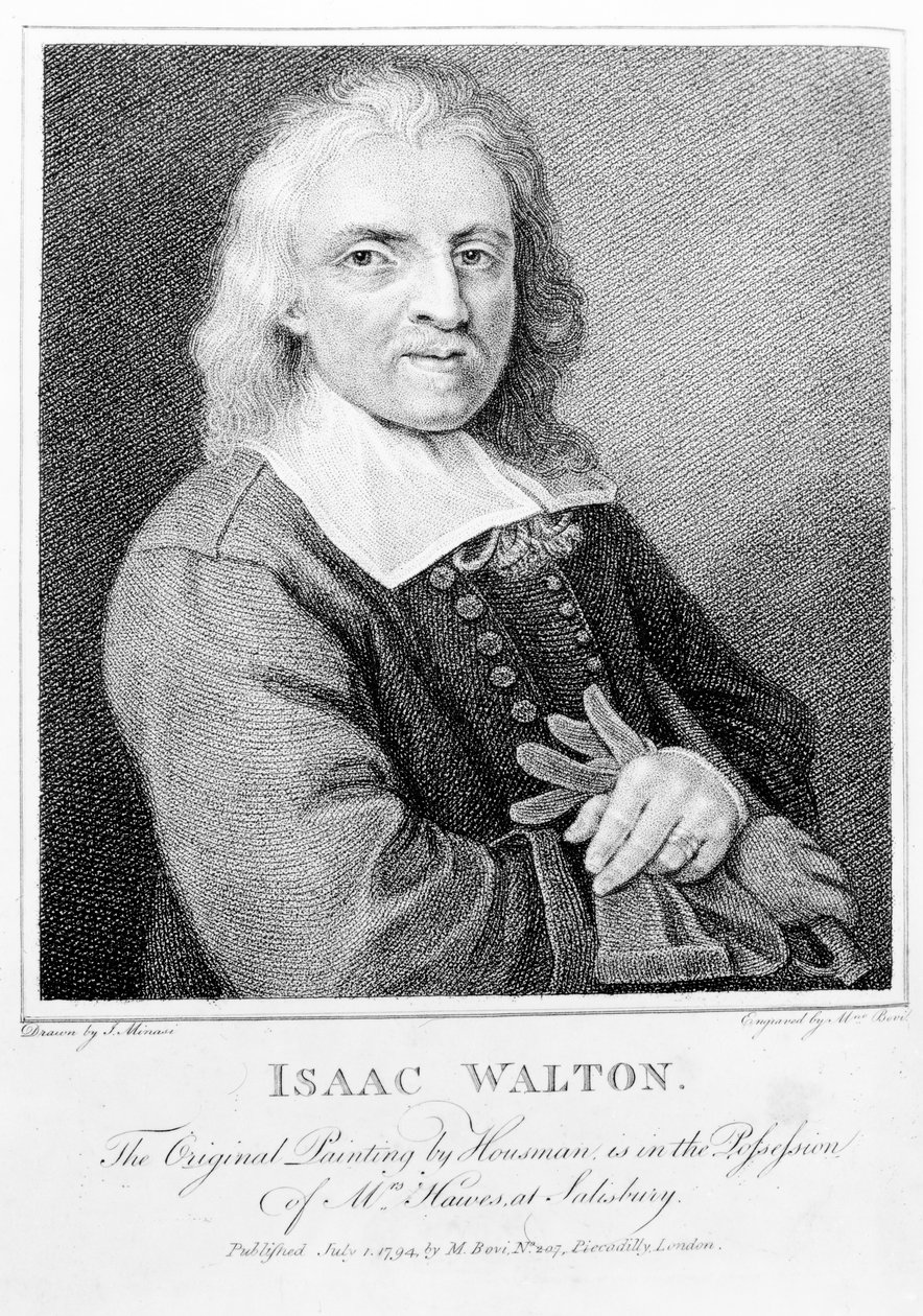 Retrato de Isaac Walton (1593-1683) grabado por Marino Bovi (1758-1805) 1794 de Jacob Huysmans