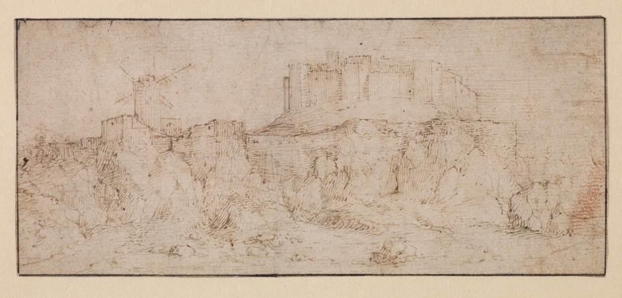 Paisaje con un castillo sobre una roca de Jacob I (attr.to) Savery