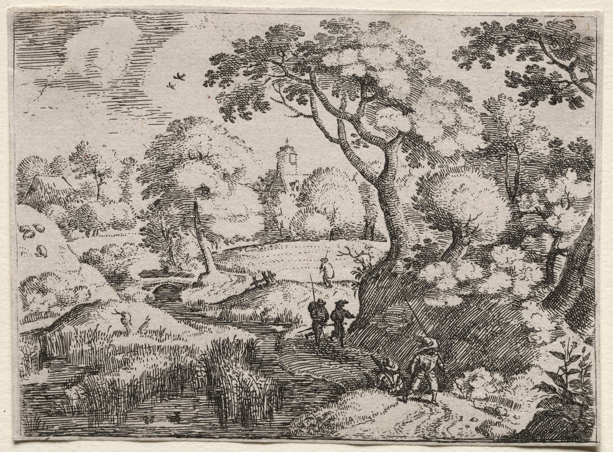 Seis Paisajes: Camino Entre el Pantano y la Orilla Boscosa, c. 1595 de Jacob I Savery
