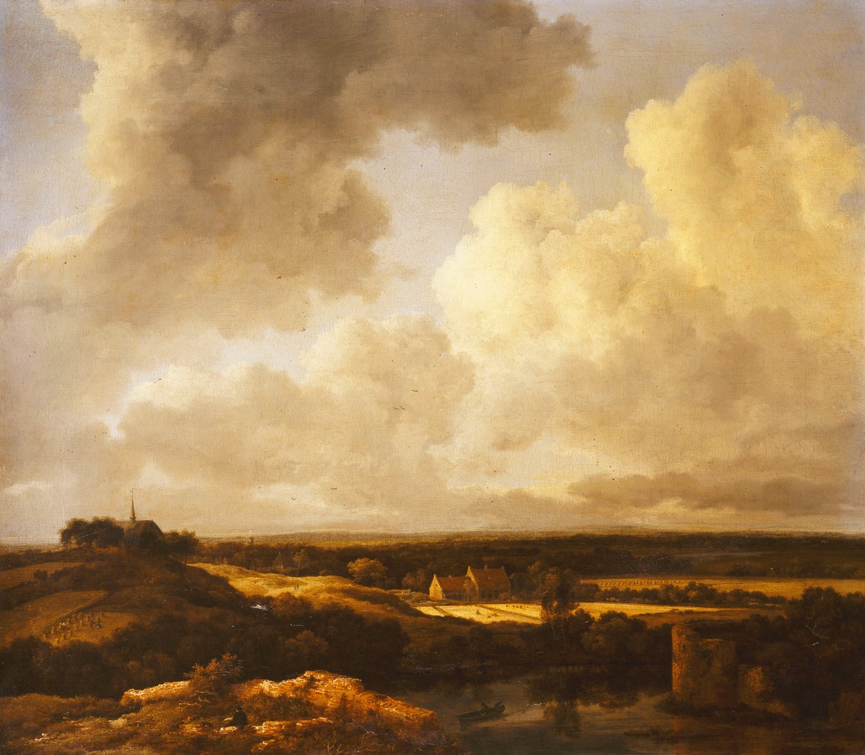 Un paisaje extenso en verano de Jacob van Ruisdael
