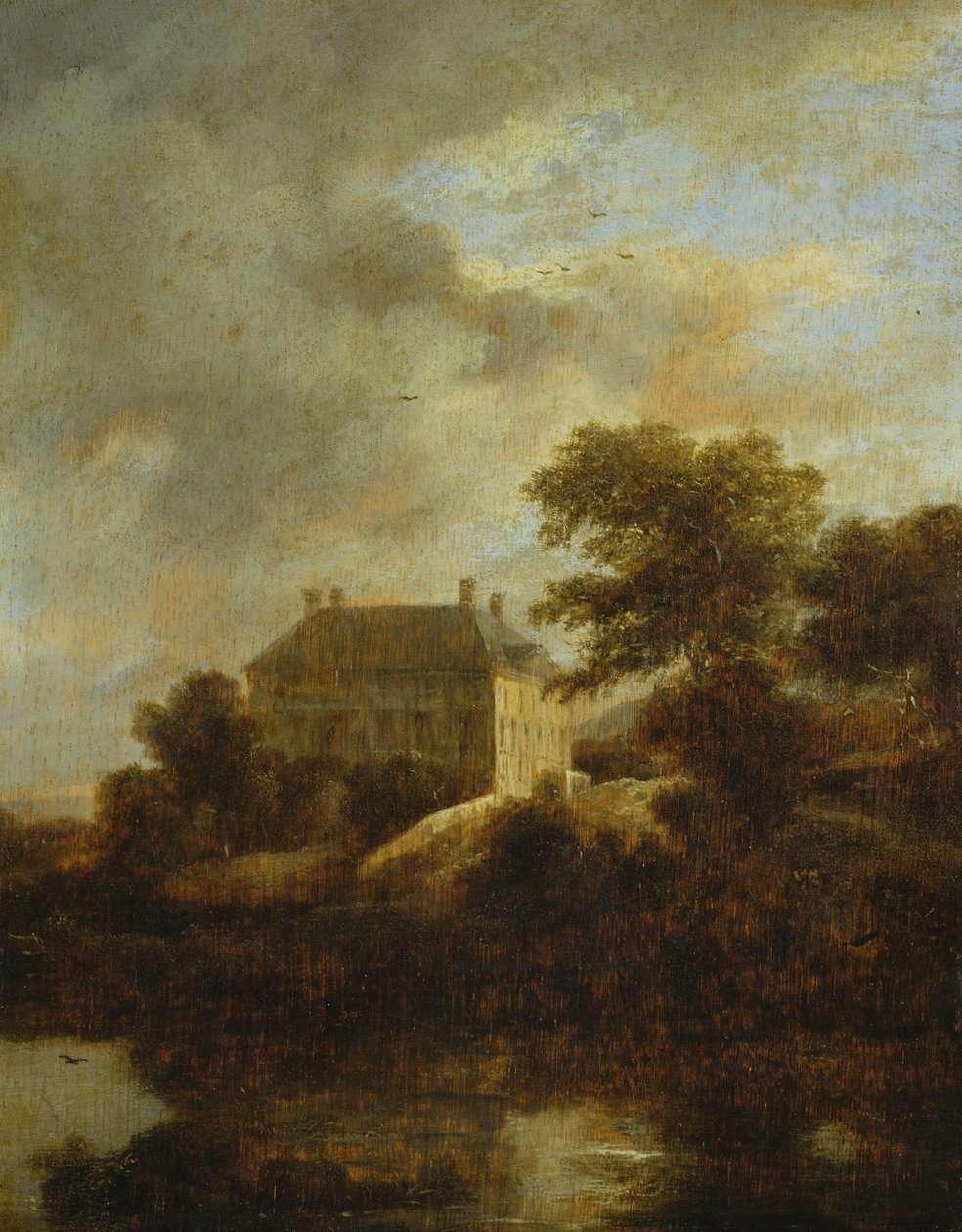Paisaje con casa de campo de Jacob van Ruisdael