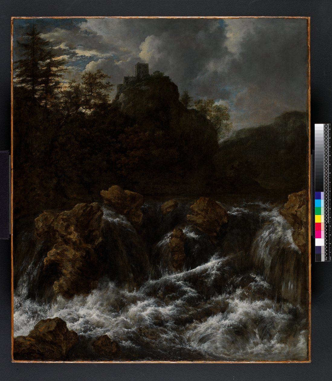 Paisaje con cascada, antes de 1682 de Jacob van Ruisdael