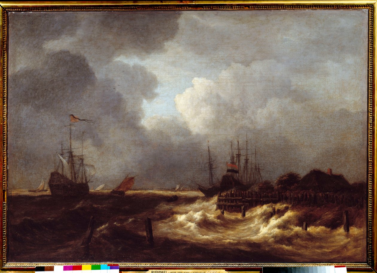La Tempestad Pintura de Jacob Isaakszoon van Ruisdael (Ruysdael) (1628-1682) siglo XVII de Jacob van Ruisdael