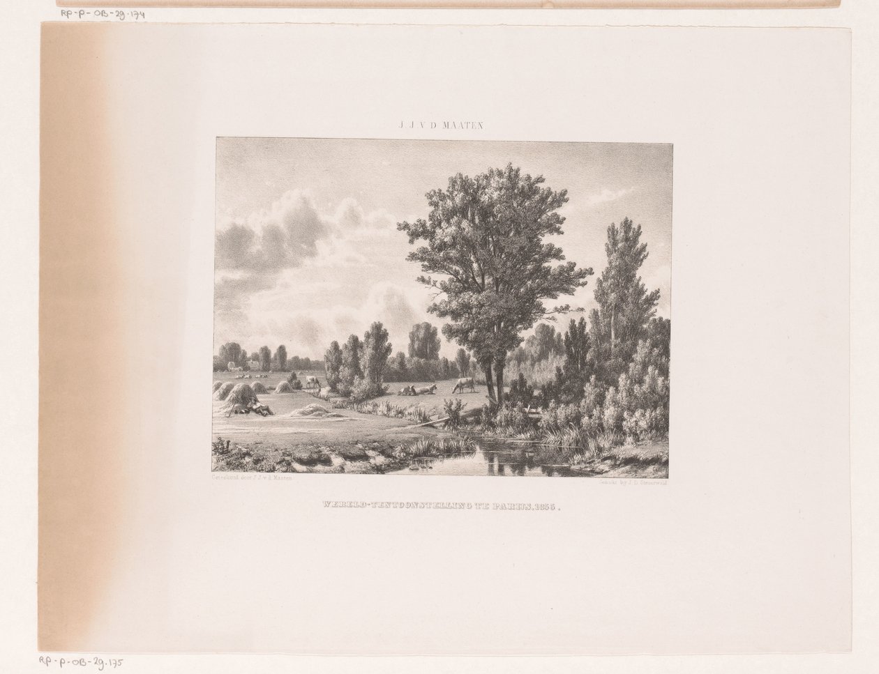 Paisaje con vacas y pastor descansando. de Jacob Jan van der Maaten