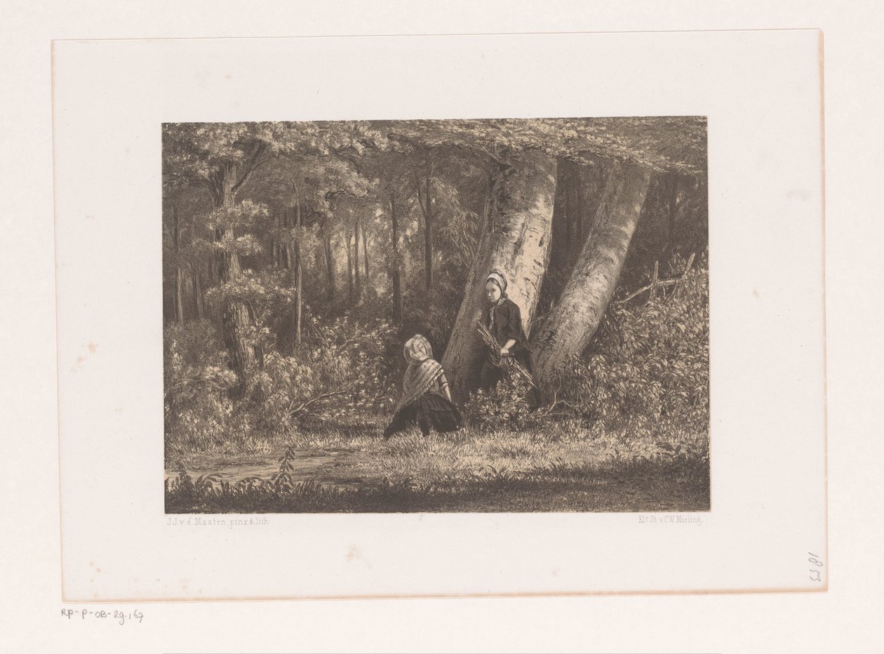 Dos chicas en el bosque de Jacob Jan van der Maaten